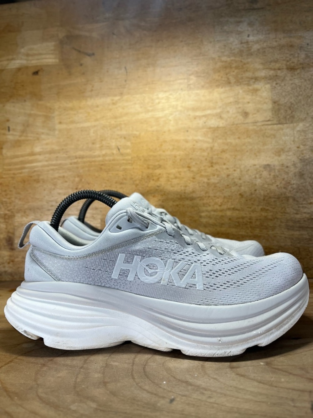 Hoka One One Bondi 8 Womens Size 8.5 Running Shoes Sneakers Lunar Rock